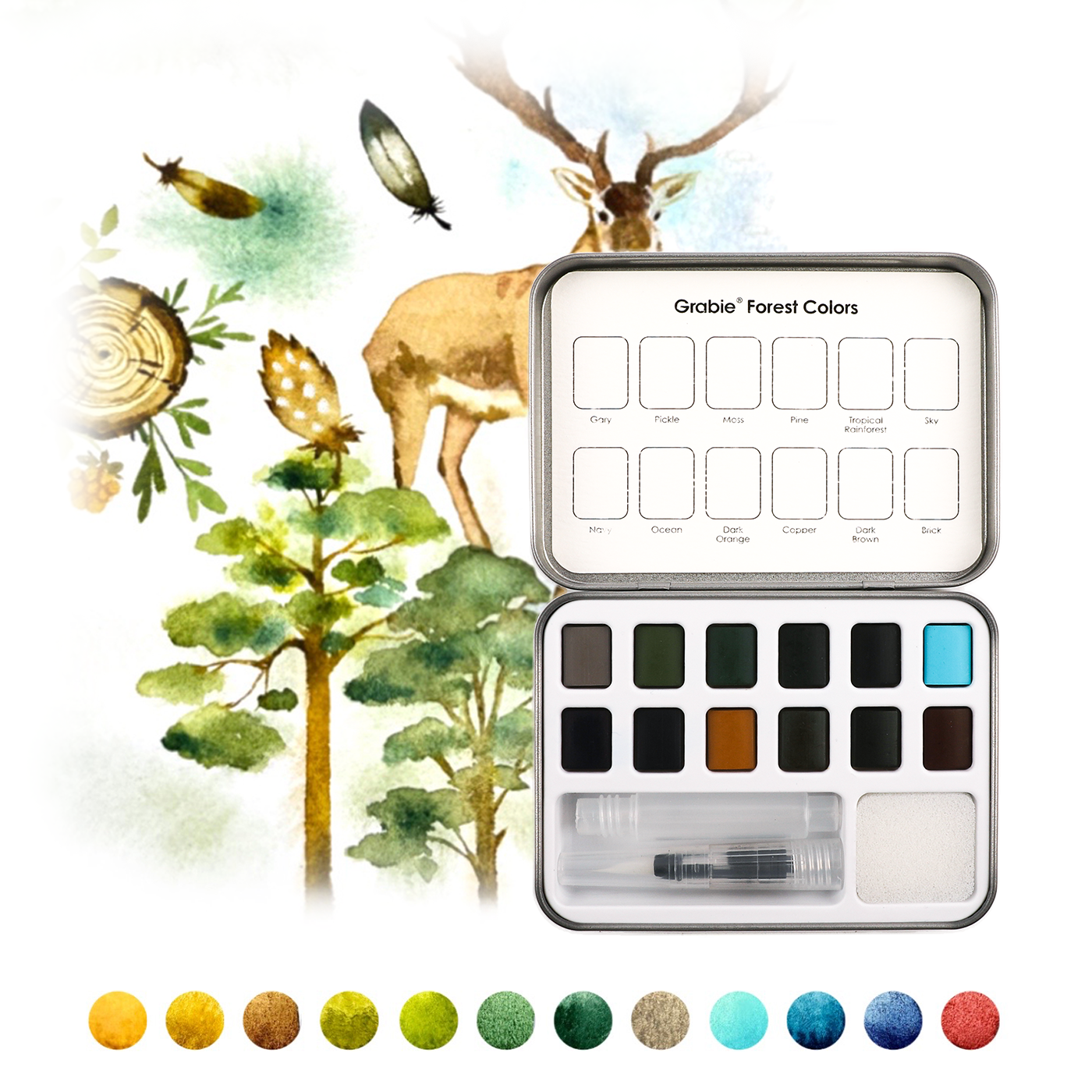 Grabie - Wholesale Crafts, Hobbies & DIY - Forest-Themed Watercolor Coloring Club Box3