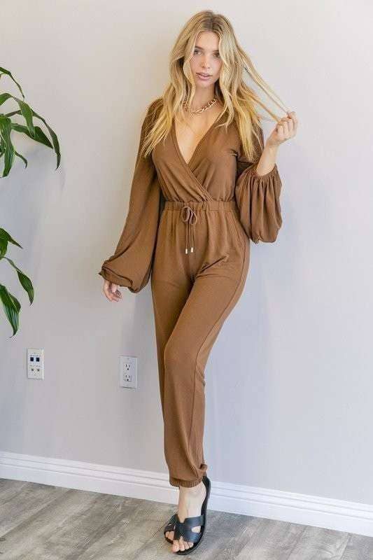 Hers & Mine – wholesale Set med topp och byxa – Dam – LINNE SMOCKED RYNKAD FRÄMRE RÖRET OCH BYXOR SKICKAS3