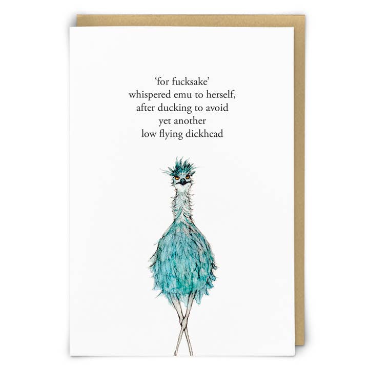 Emu Greeting Card for wholesale by Redback Cards - ALL duties and tariffs paid