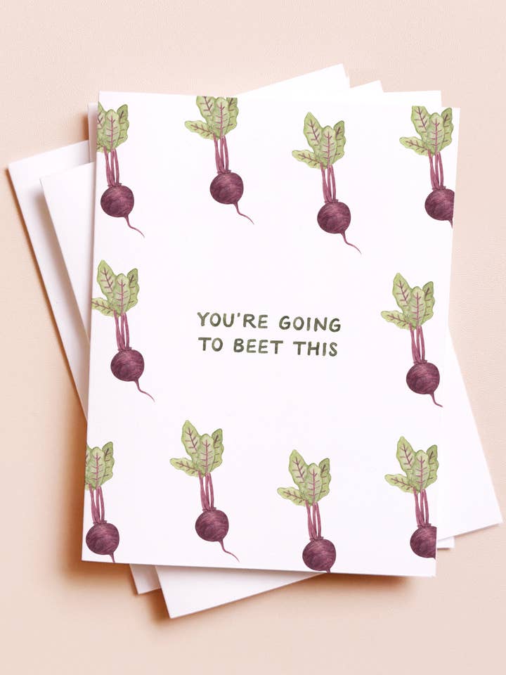 You're Going to Beet This — Food Pun Sympathy / Support Card for wholesale by Amy Zhang