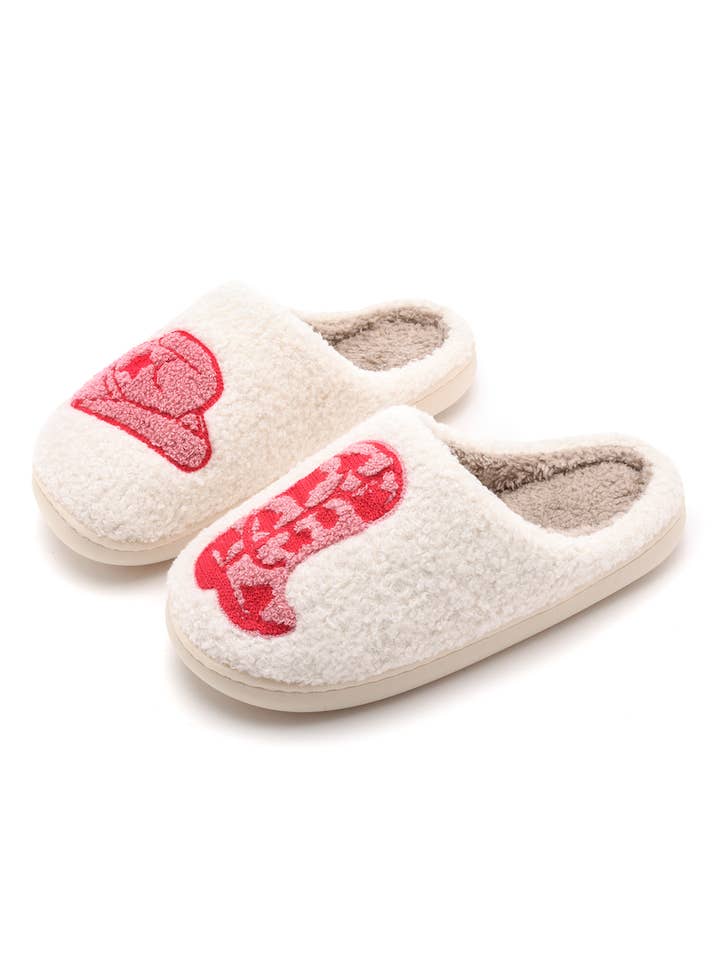 Western Pink Cowboy Soft Fluffy Comfy Warm House Slipper for wholesale on Faire