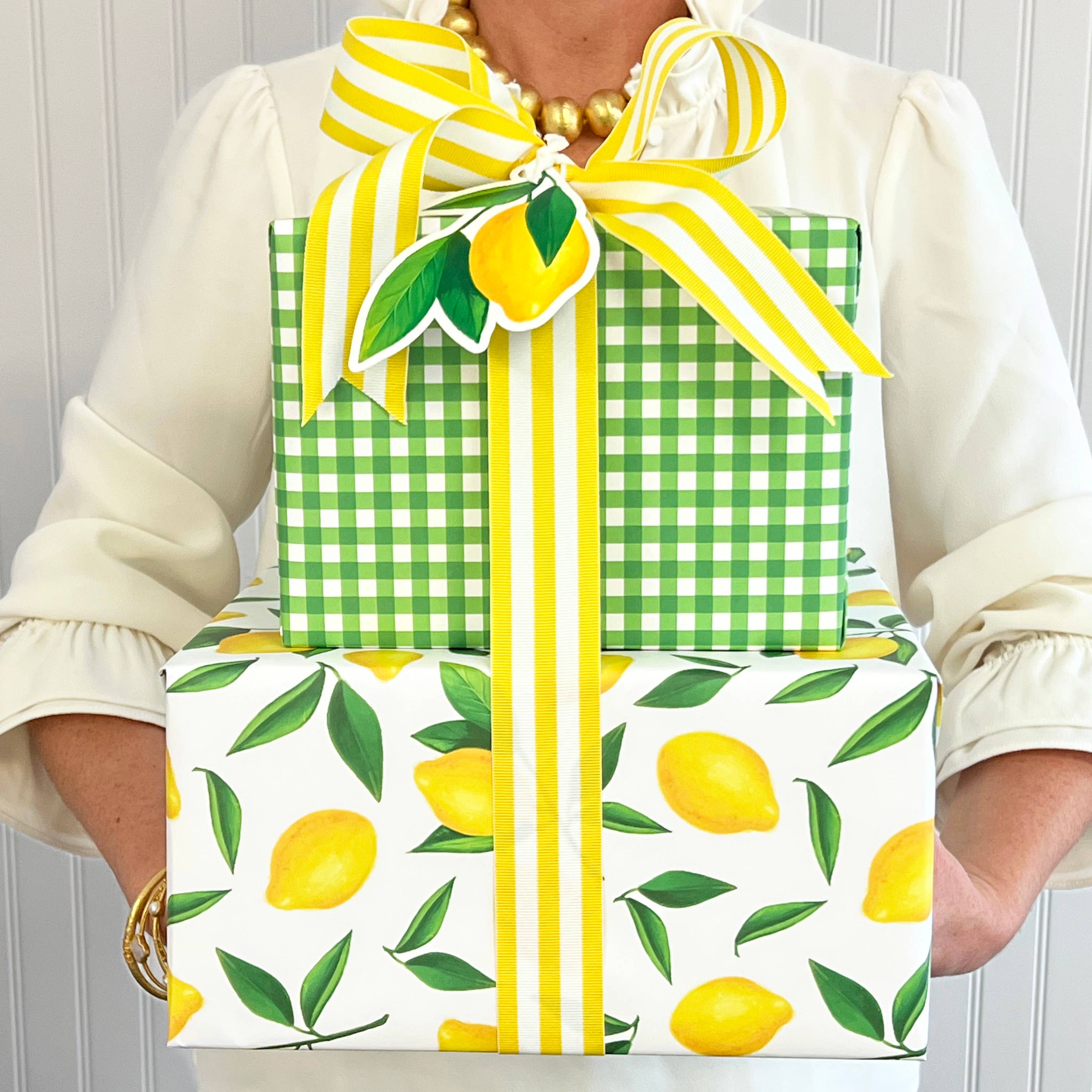 WH Hostess Social Stationery – wholesale Wrapping paper roll – Continuous Roll Gift Wrap | Green Gingham Check3