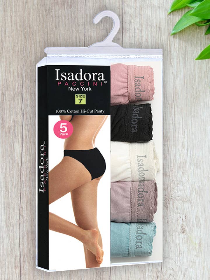 Isadora, Tipi toe, & James Fiallo - Wholesale Underwear - Women's - Isadora Women's 5 Pack Cotton Bikini Underwear5
