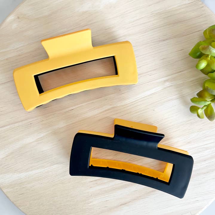 MODish Design Co - Wholesale Hair Clip - Women's - Two Tone Claw Clip - Black & Yellow