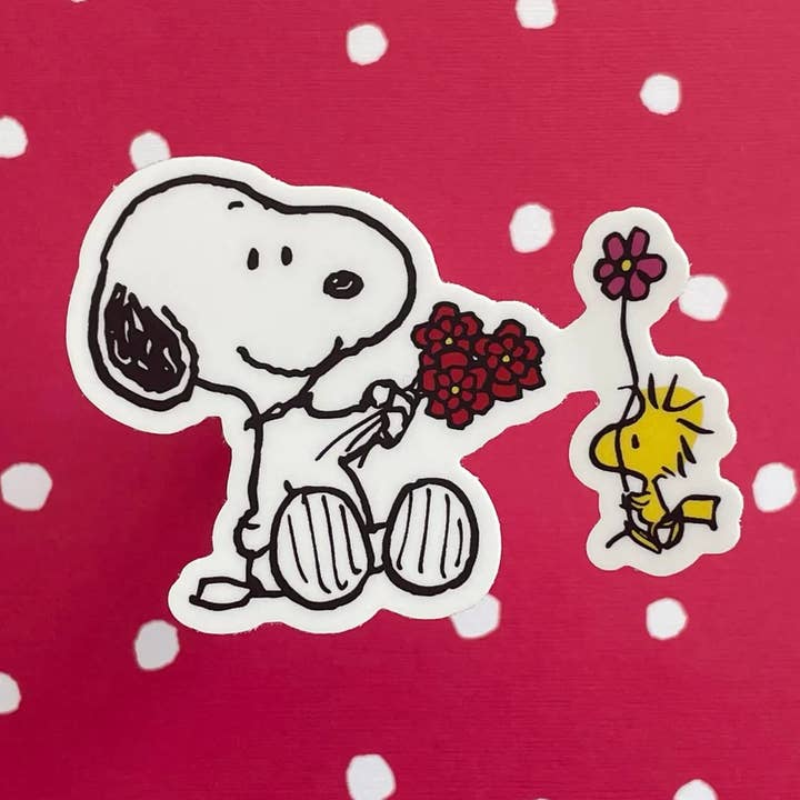 Valentine Snoopy Waterproof Sticker - Beagle Hearts flowers for wholesale by littlevintagetale