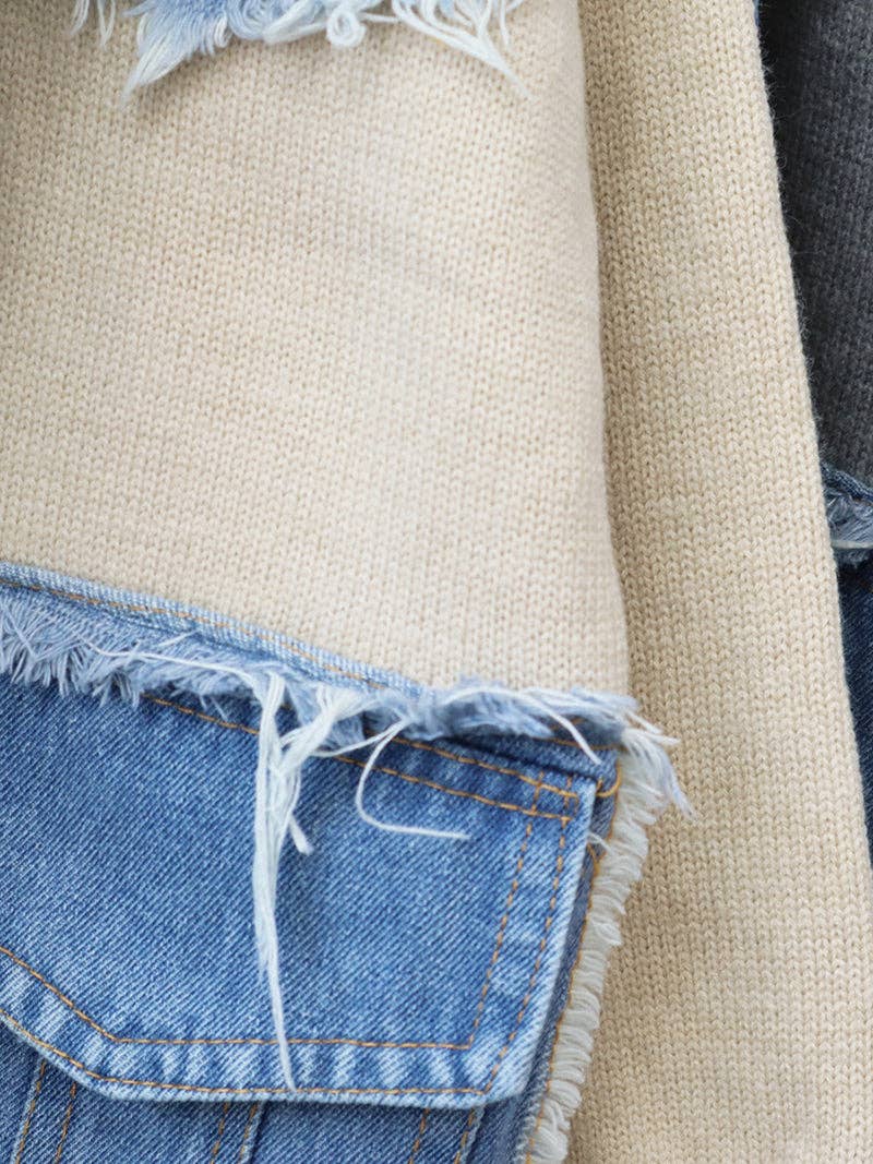 safistyle - Wholesale Denim Jacket - Women's - Patchwork Pocket Denim Jacket4