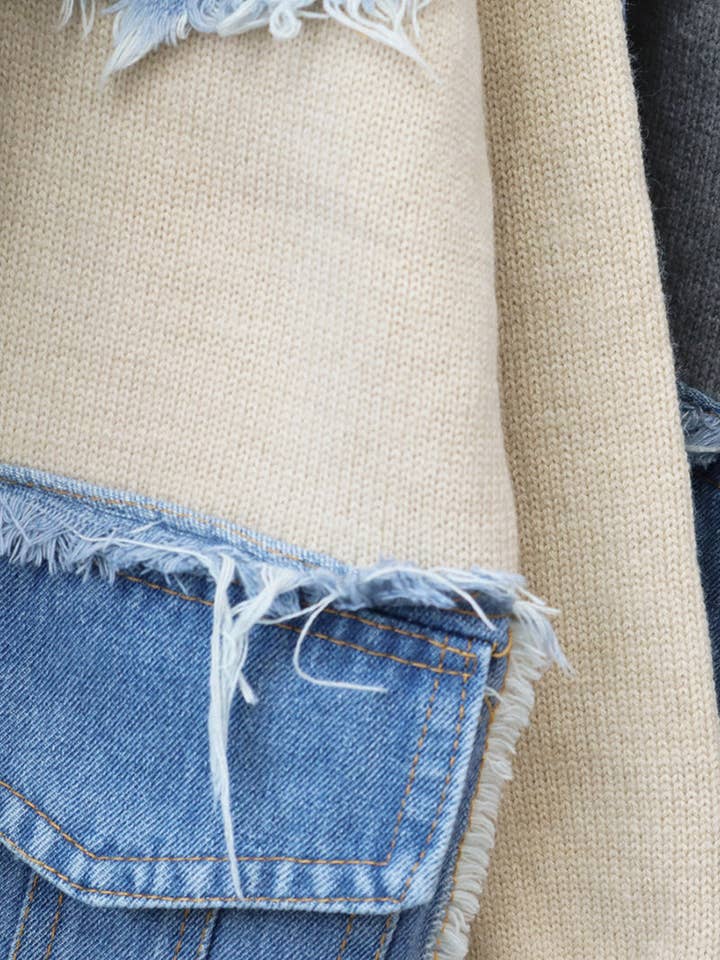 safistyle - Wholesale Denim Jacket - Women's - Patchwork Pocket Denim Jacket4