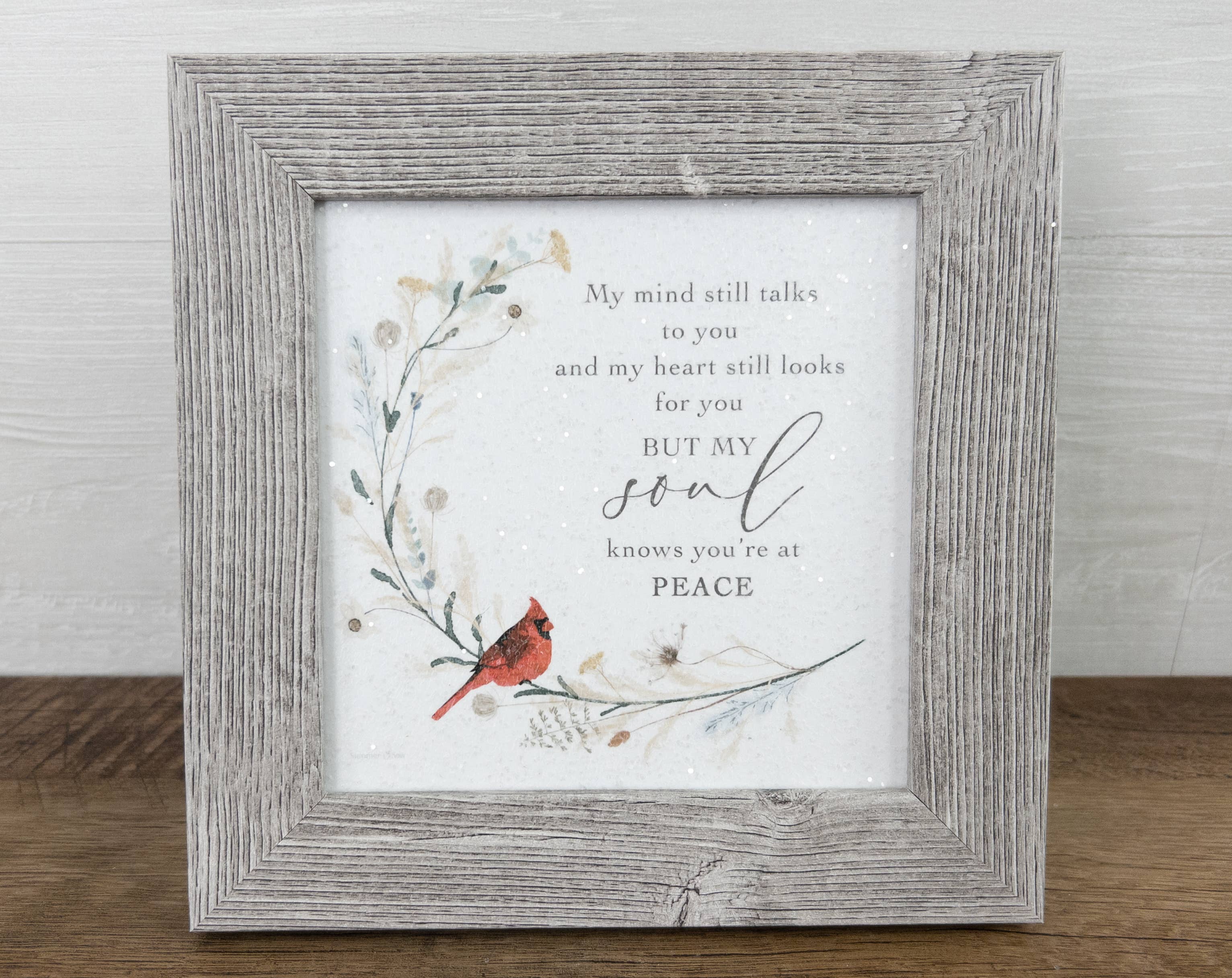 Summer Snow Art - Wholesale Sign - Cardinal Sympathy Art My Mind Still Looks For You Sign1