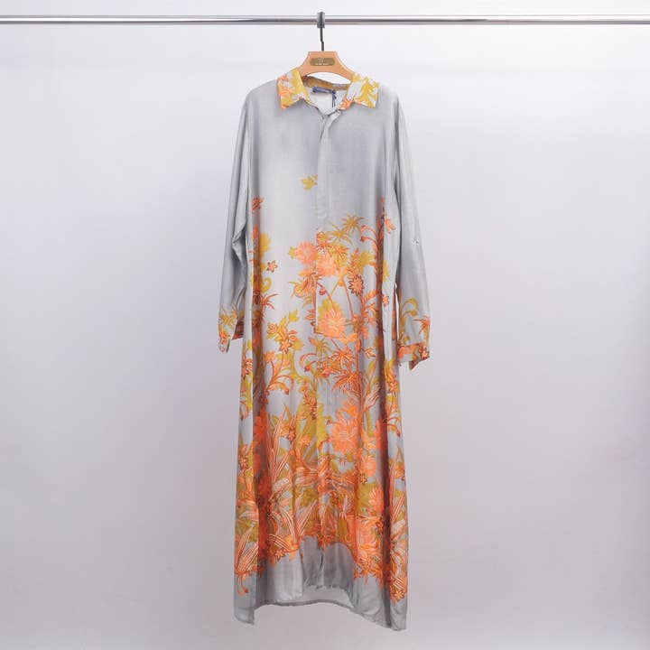 Long printed shirt dress KD6255VS-3 for wholesale by Cecile Wang