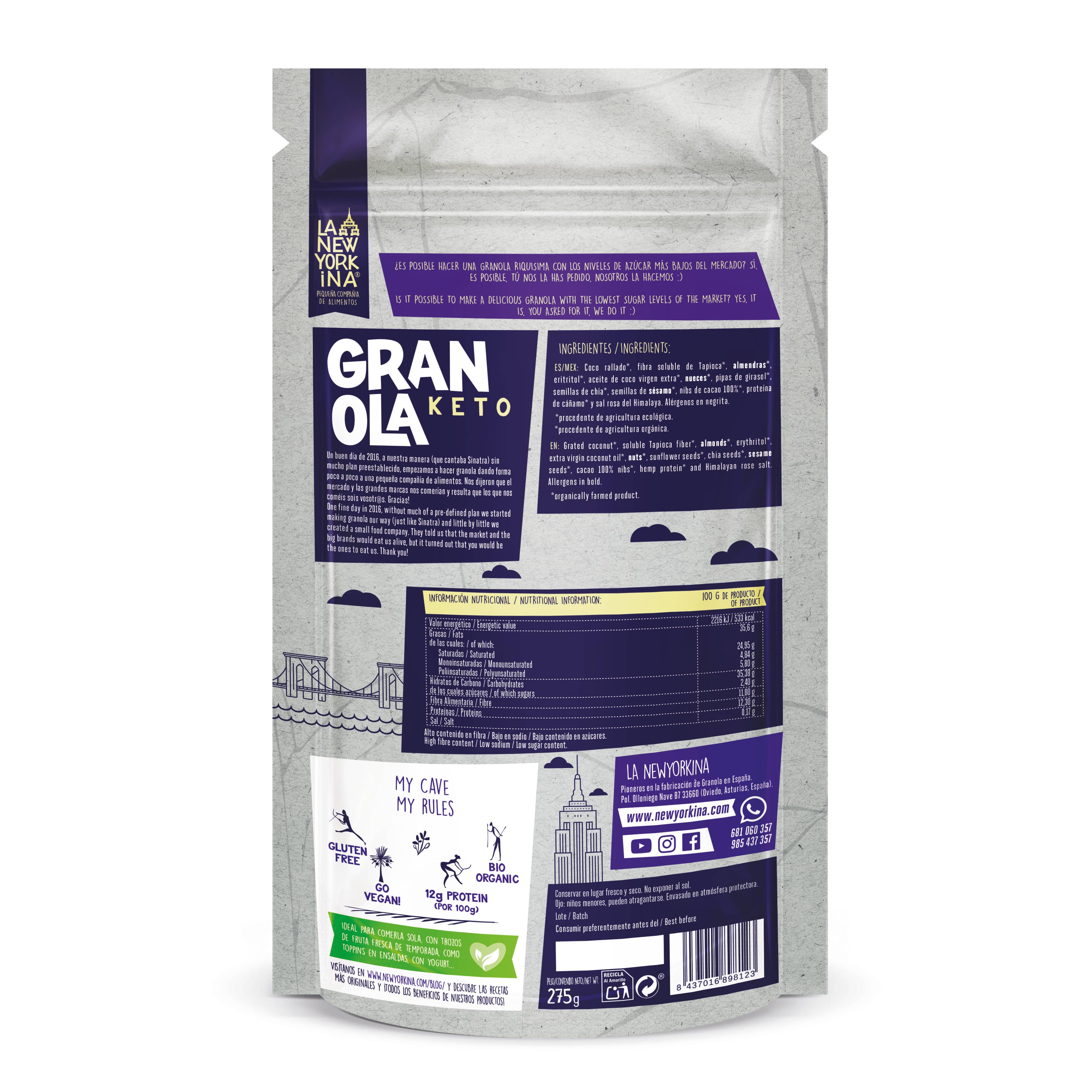 La Newyorkina - Wholesale Granola - Keto granola 275 g2