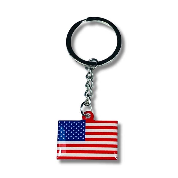 Porte-clés en métal - Drapeau des États-Unis - USA pour la vente par Worldwide Souvenirs