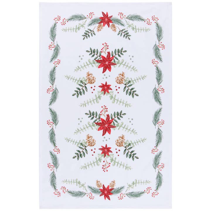 Poinsettia Christmas Dishtowel for wholesale by Danica Outlet Store
