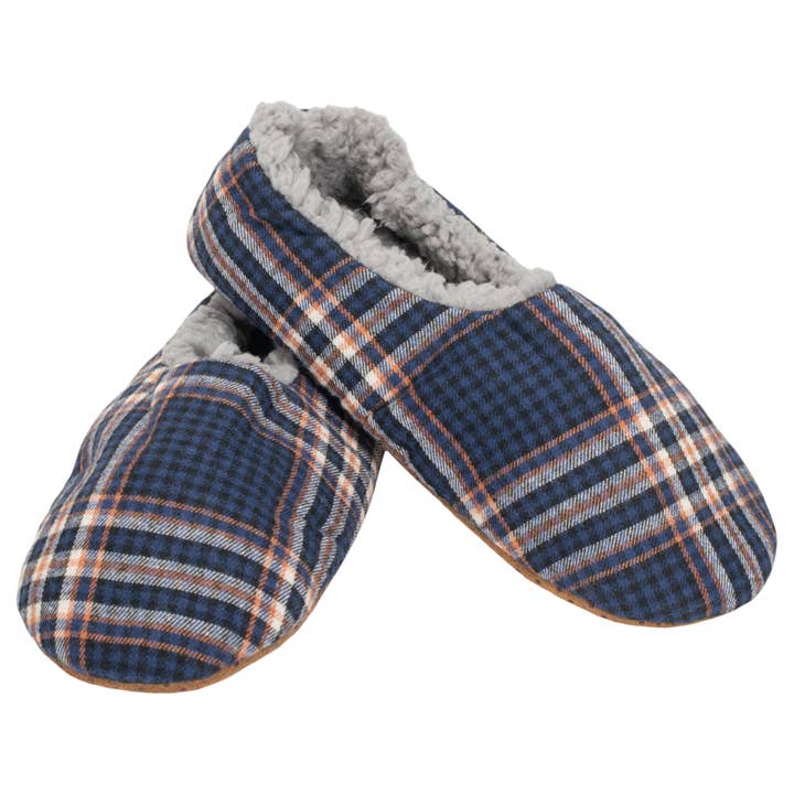 EAST AVENUE - Wholesale Slippers - Men's - Slippers Indoor Plaid Navy Mens Large