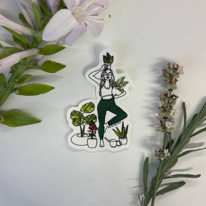 Wild Optimist - Wholesale Sticker - Rad Woman (Yoga+Plants) Sticker1
