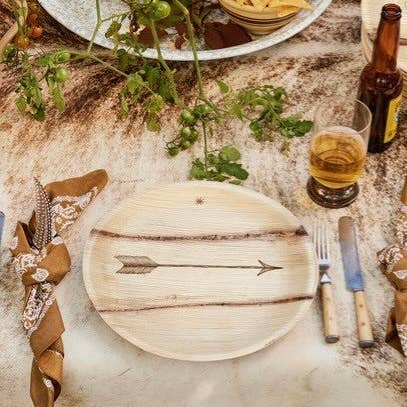 maaterra - Wholesale Disposable Plate - Compostable Palm Leaf Plates - Single Arrow, 6-12"2