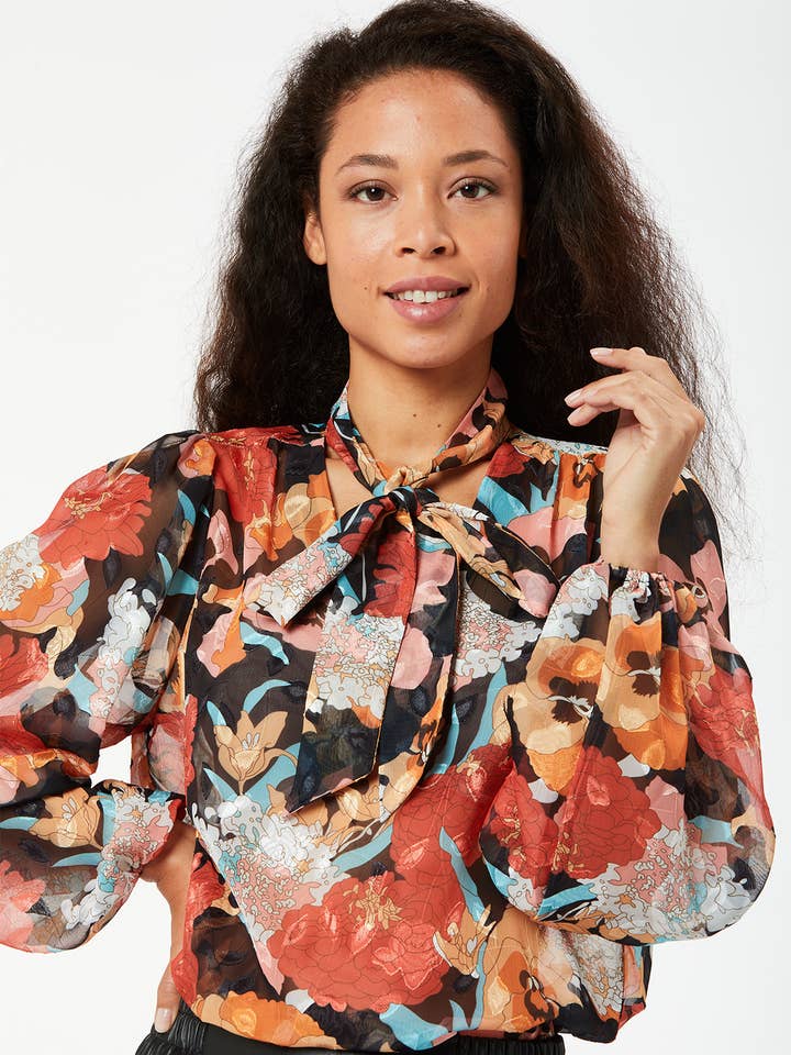 Zefir blouse met bloemenprint voor wholesale door Zibi London