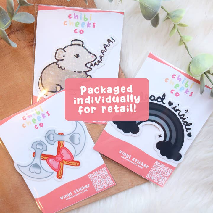 Chibi Cheeks Co - Venta al por mayor Pegatina - Pegatina Kawaii Cute But Stabby Cow1