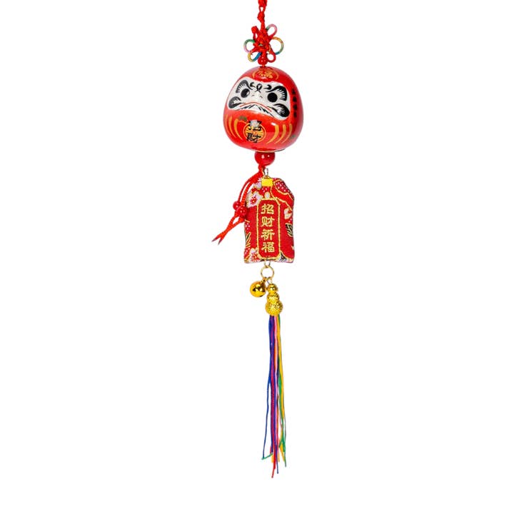 Amuleto Colgante de la Suerte Daruma Rojo de 13 Pulgadas de Largo (12/120) para venta al por mayor de Urban Tokyo
