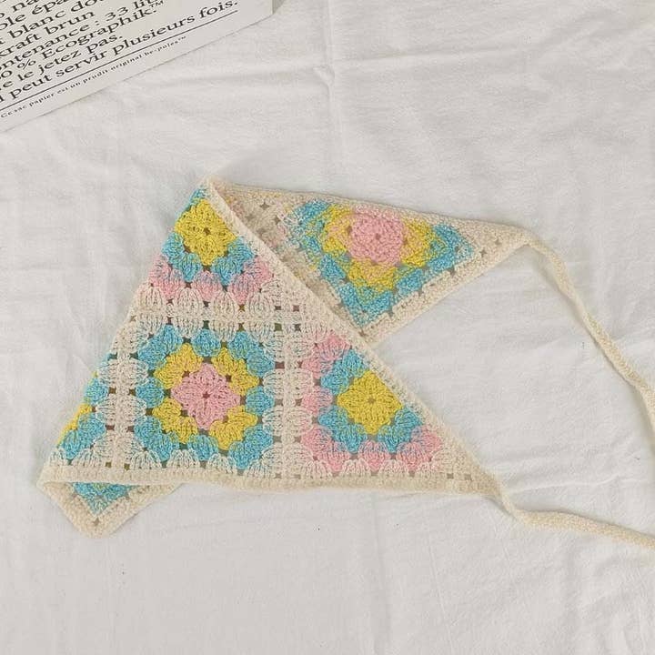 MKS America - Wholesale Bandana - Women's - Cherry Strawberry Floral checkered Crochet Bandana -56colors13