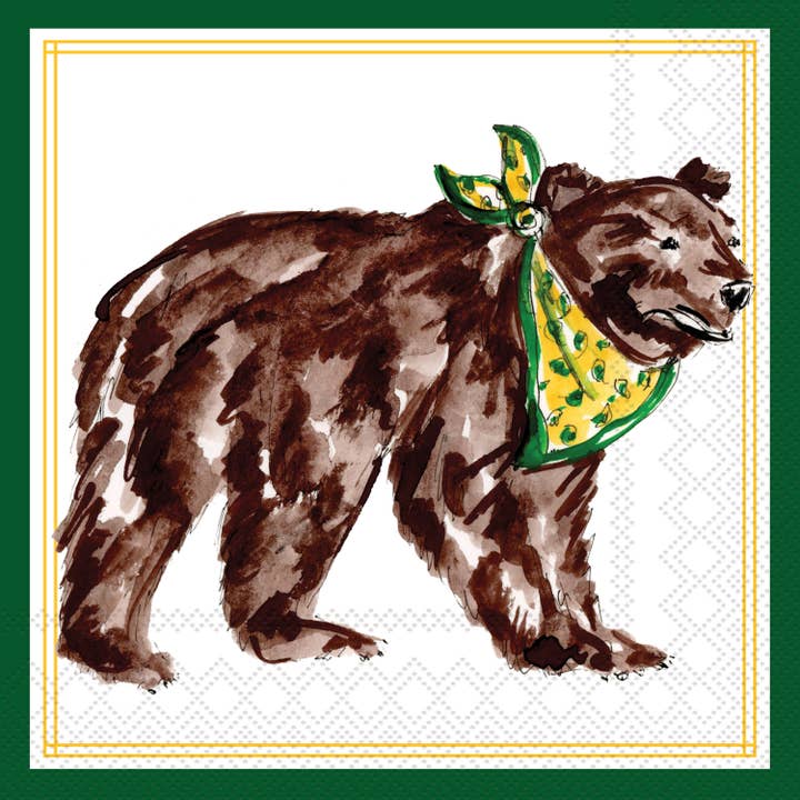 Boston International - Wholesale Disposable Napkin - Paper Cocktail Napkins 20 Ct Yellow Bear Hometown Pride