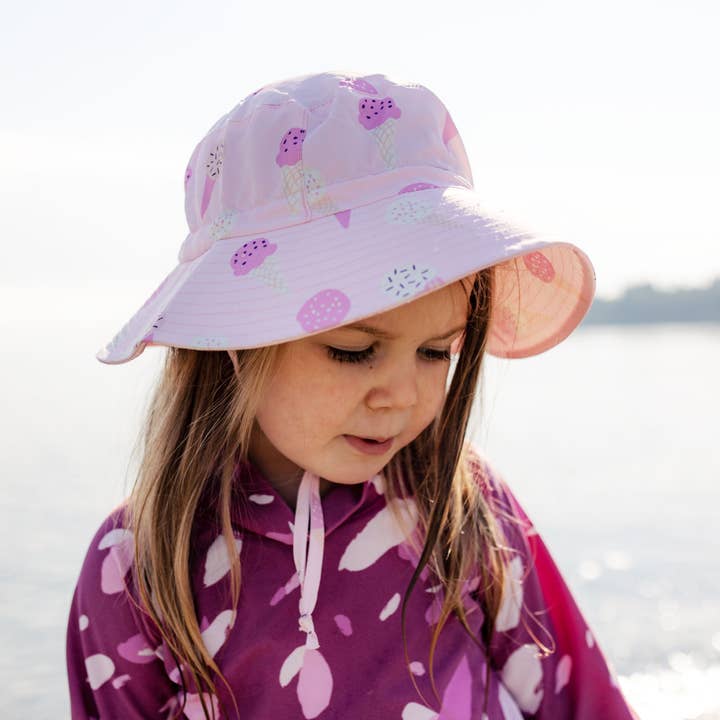 Jan & Jul - Wholesale Bucket Hat - Kids - Pink Ice Cream | Aqua Dry Bucket Hat