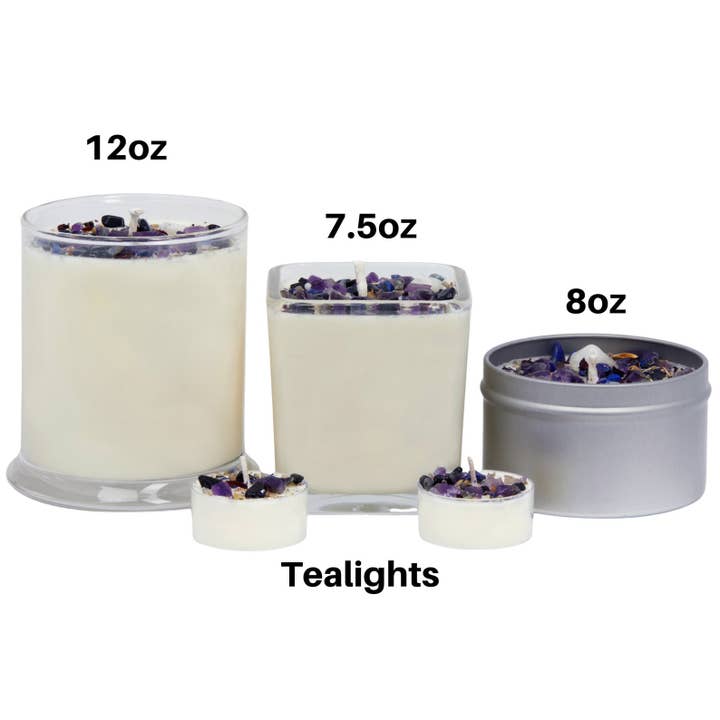 New Moon Beginnings - Wholesale Jar/Filled Candle - Mystical & Magical Candles, Spiritual Candle, Crystal Candle