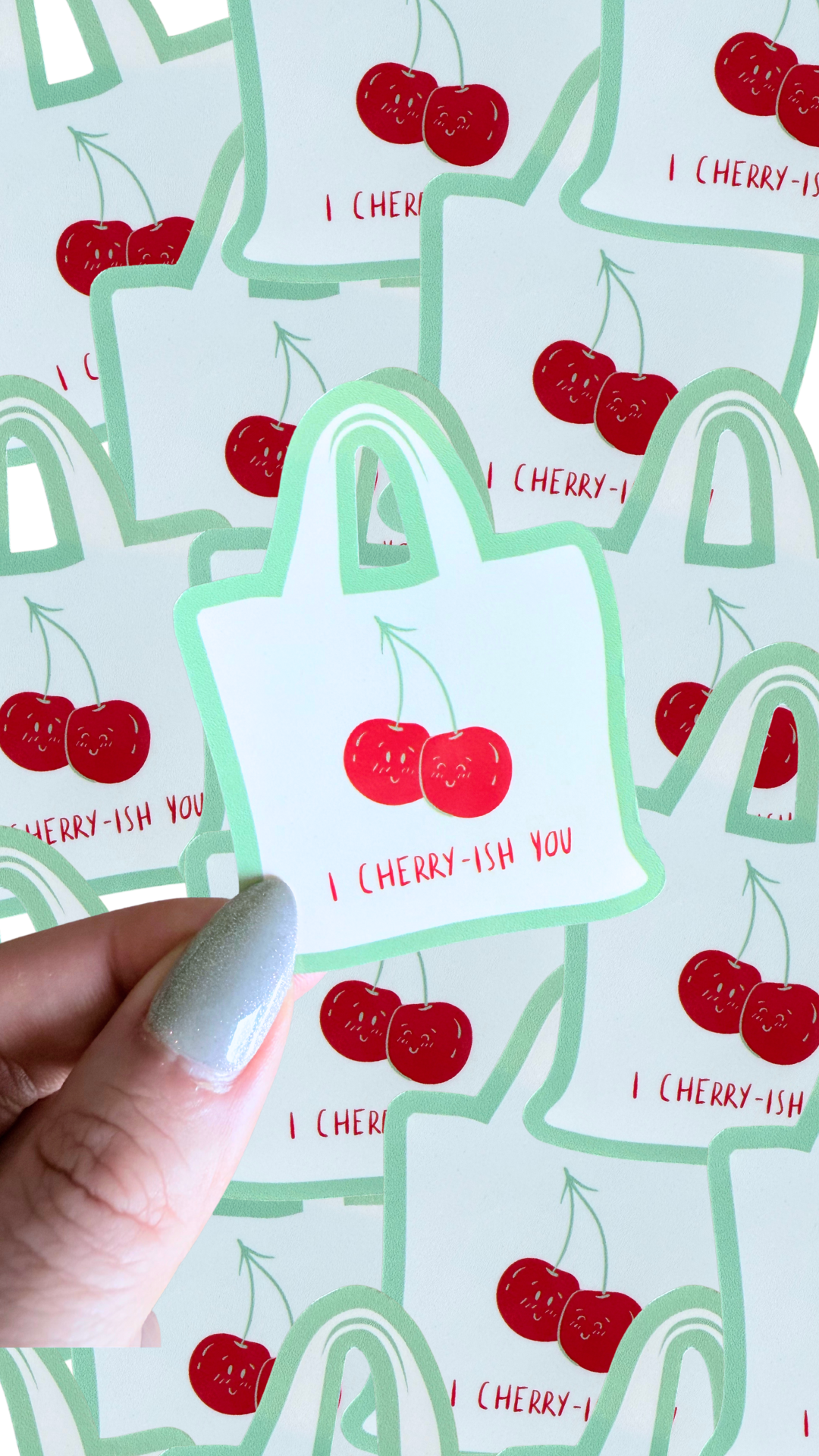 Typo Lettering Co – wholesale Sticker – Cherr-ish you cherry tote bag waterproof sticker|fruits0