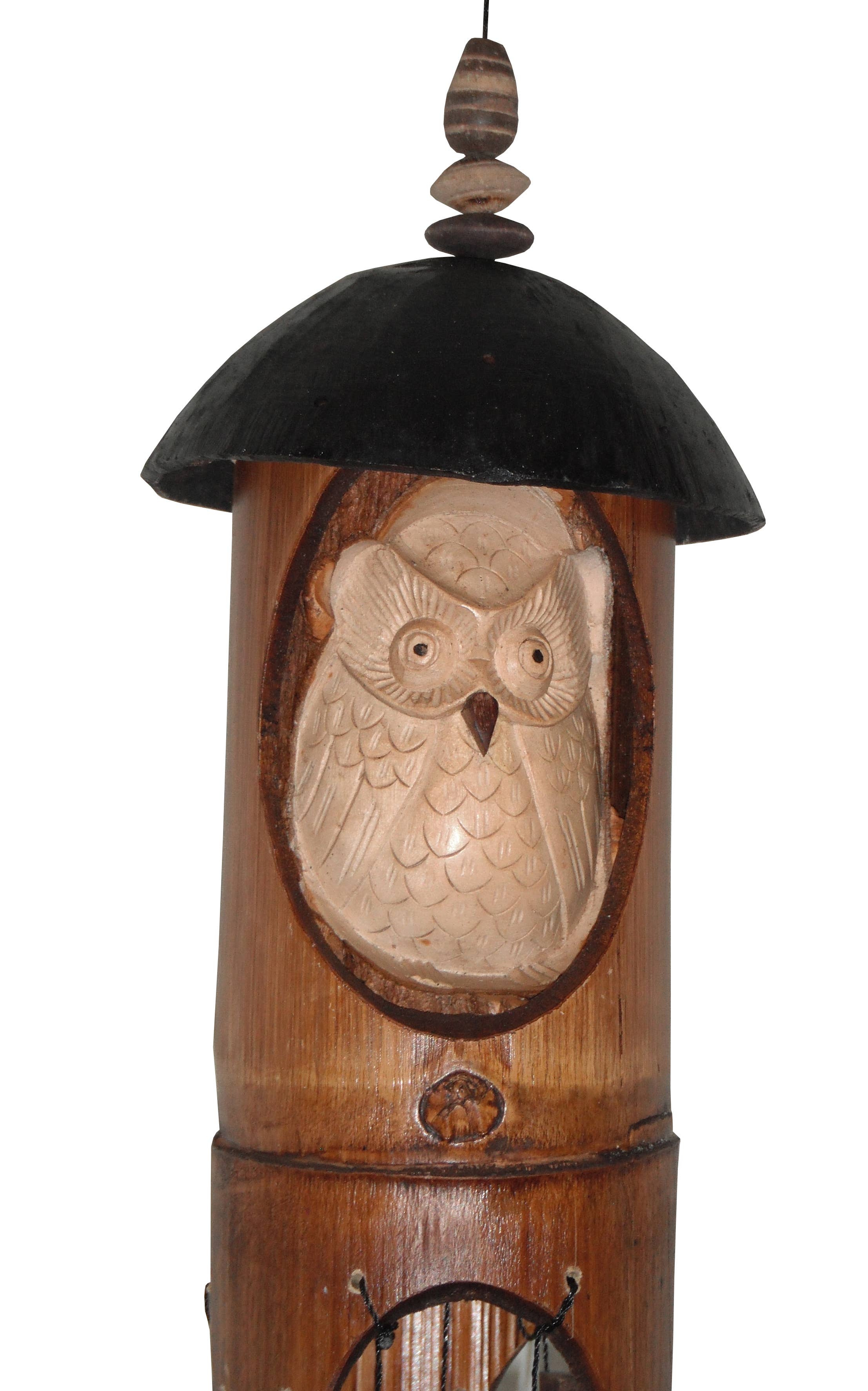 Cohasset Gifts - Wholesale Wind Chime - Jendela w/Owl bamboo Wind Chime1