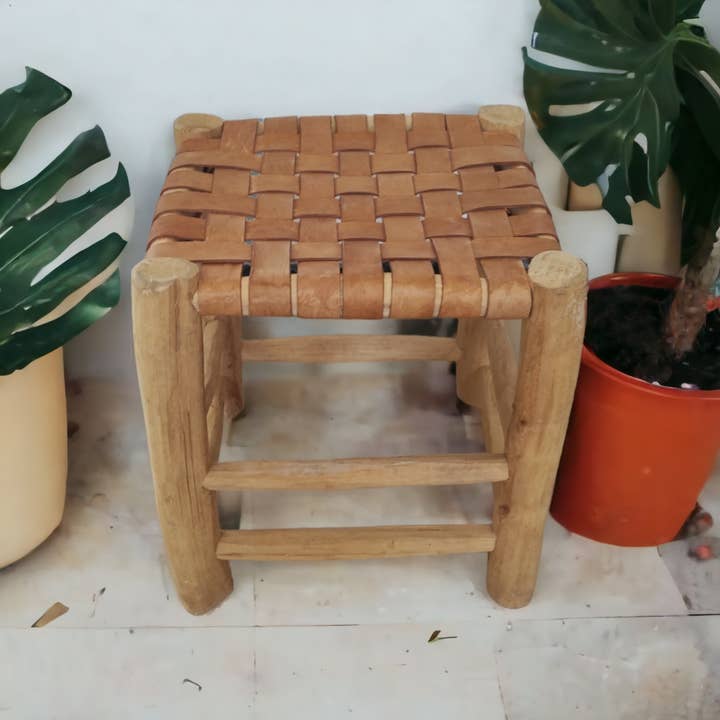 Berberparadise - Wholesale Stool - moroccan Woven Foot Stool, woven counter stool