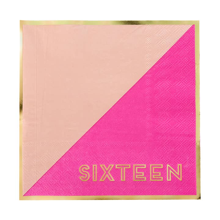 Milestone Sweet "Sixteen" Large Napkins - 16 Pk. for wholesale by Jollity & Co. + Daydream Society