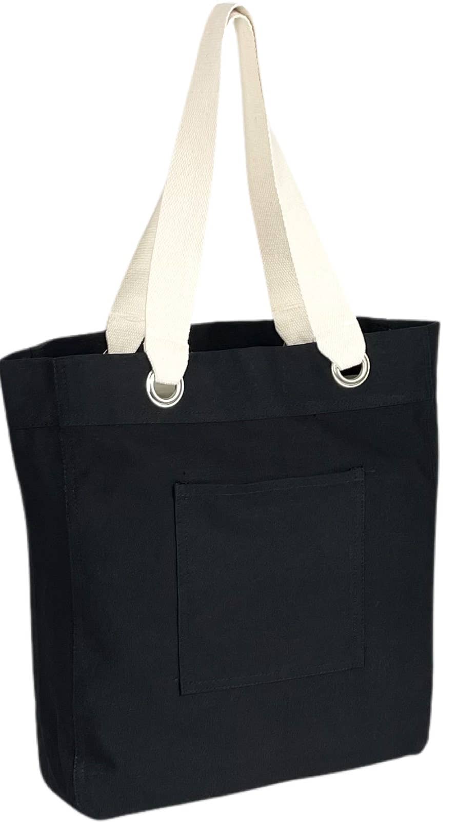 US Bags - Wholesale Tote Bag - Unisex - Commuter Canvas Tote Bag | Black Travel Gusseted Bookstore4