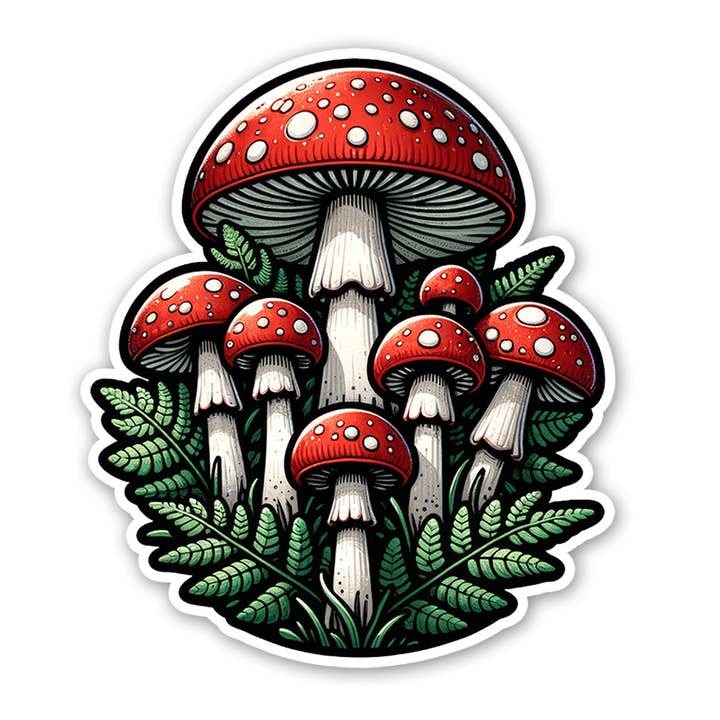 Red Mushroom Sticker for wholesale by Sticker Atlas