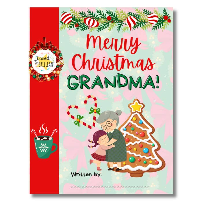 Merry Christmas Grandma! | Personalized Writing & Drawing Book for Kids | Gift for Grandma for wholesale by Bored to Brilliant