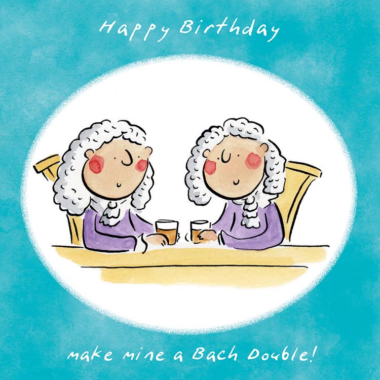 Inky Blue Ltd t/a Holy Mackerel – wholesale Birthday card – Bach Double birthday card0