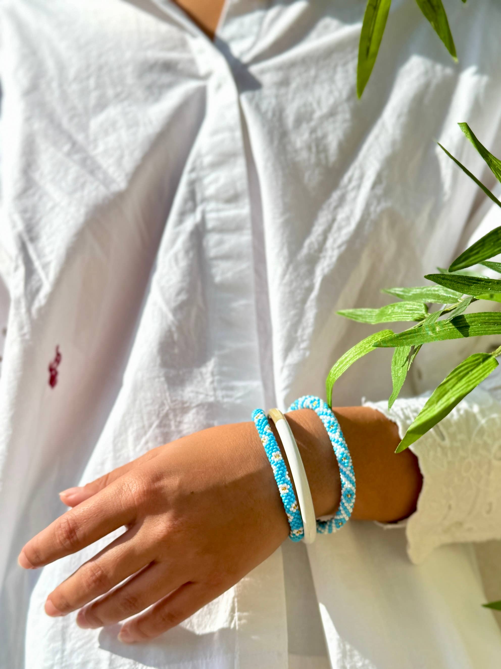 MAISON KIZO - Wholesale Bangle Bracelet - White buffalo horn lacquered bangle2