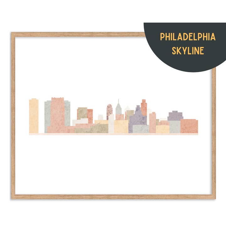 Philadelphia Skyline print voor wholesale door Map Maiden