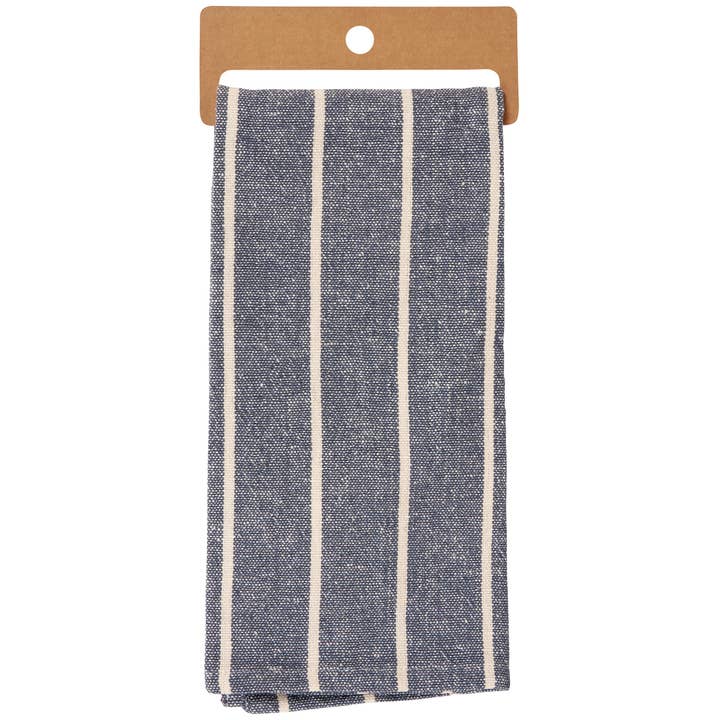 Primitives by Kathy - Wholesale Tea Towel - Blue Cream Stripe Kitchen Towel