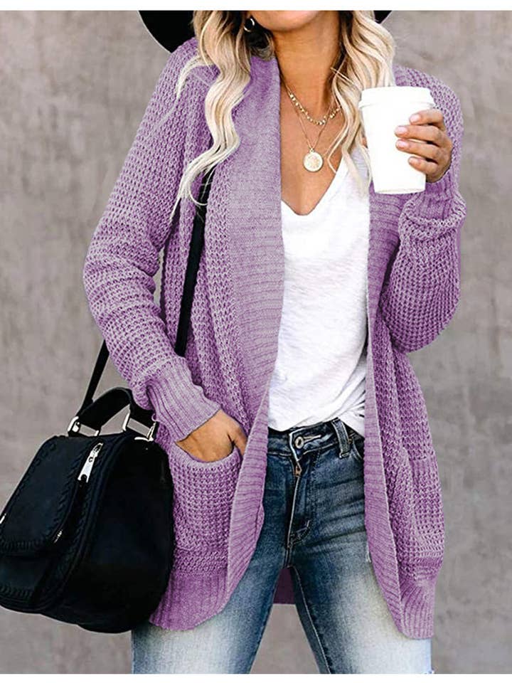 Lily Clothing - Wholesale Cardigan - Women's - CARDIGAN WITH CURVED FRONT AND LARGE POCKET11