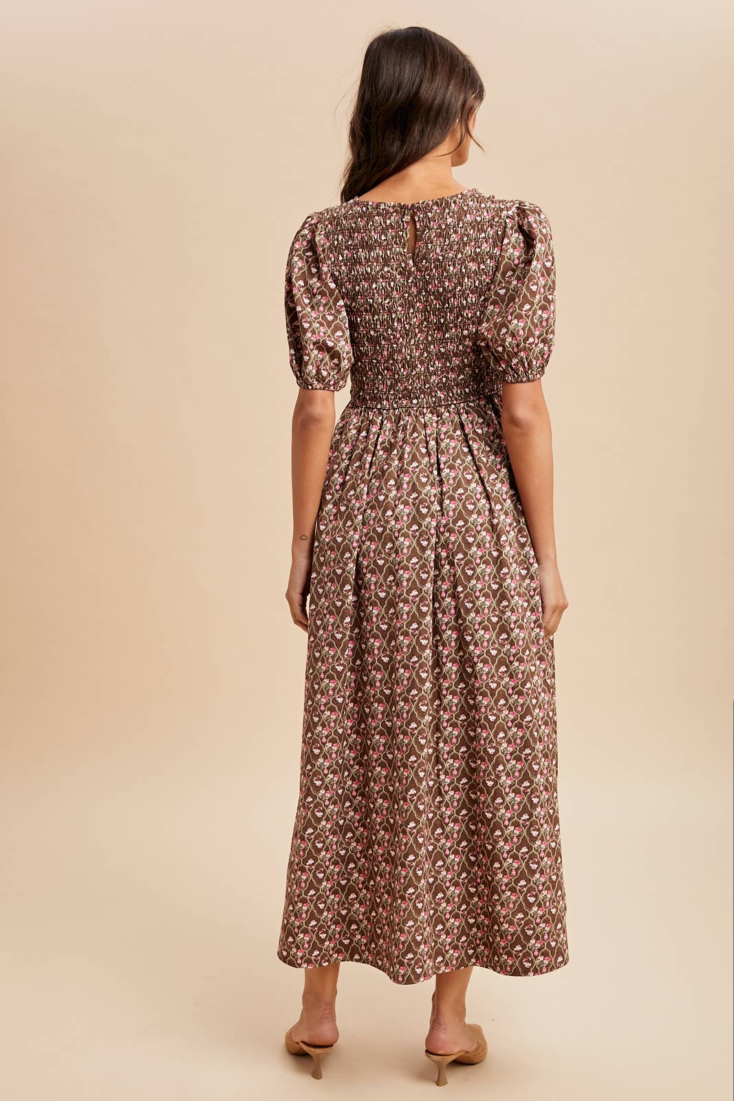 In Loom - Wholesale Dress - Women's - SMOCKED COTTON FLORAL MAXI DRESS2