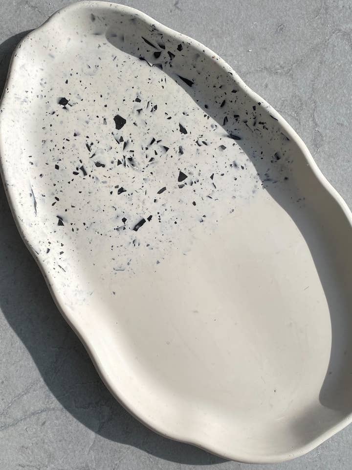TERRAZZO CONCRETE LARGE ORGANIC OVAL TRAY for wholesale by 1 of seven