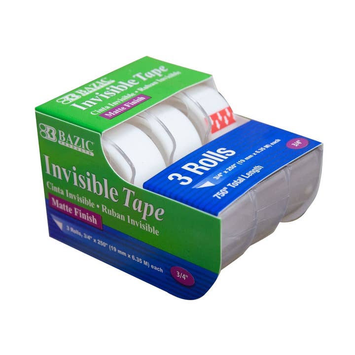 Cinta Invisible de 3/4" X 500" (3/Paquete) para venta al por mayor de Luna Office Supply - Everyday Essential
