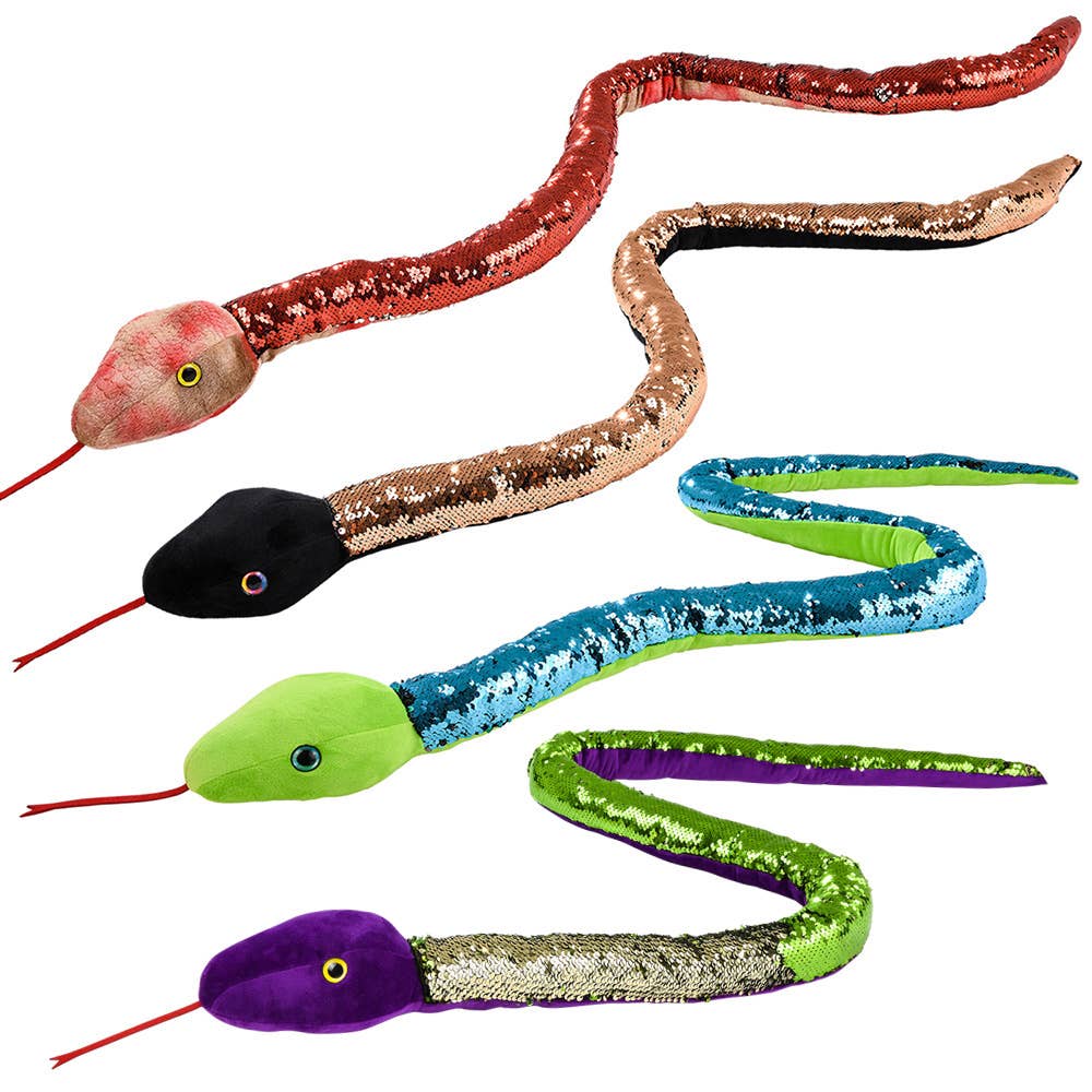 The Toy Network - Wholesale Stuffed/Plush Toy - Kids & Baby - (T) 67" SEQUIN SNAKES ASSORTMENT A2
