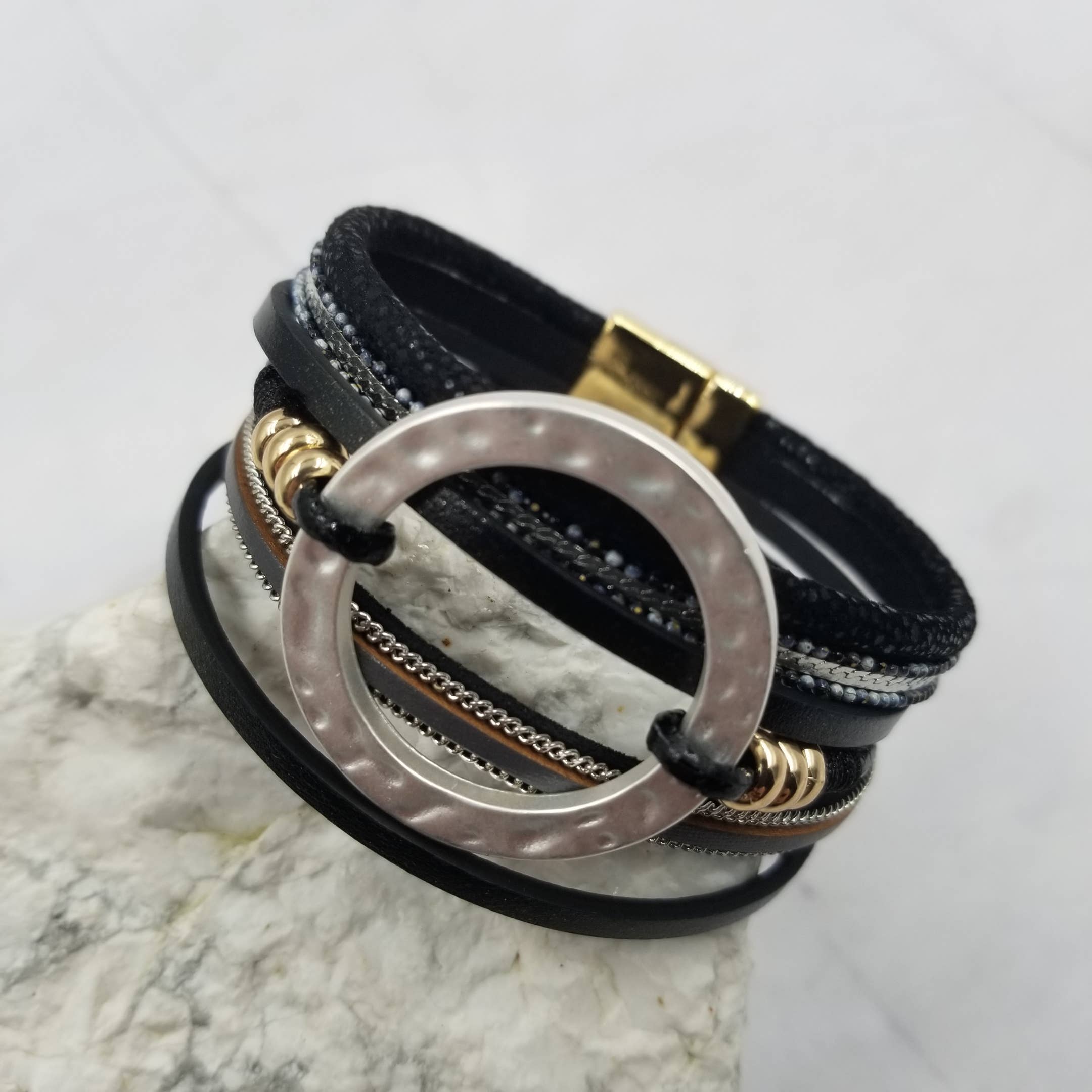 New Fashion 5 Layer Leather Bracelets  Charm Bangle Handmade Round Rope  Turn Buckle Bracelet For Women Men Low Price Wholesale  Price history   Review  AliExpress Seller  TYO Official Store  Alitoolsio
