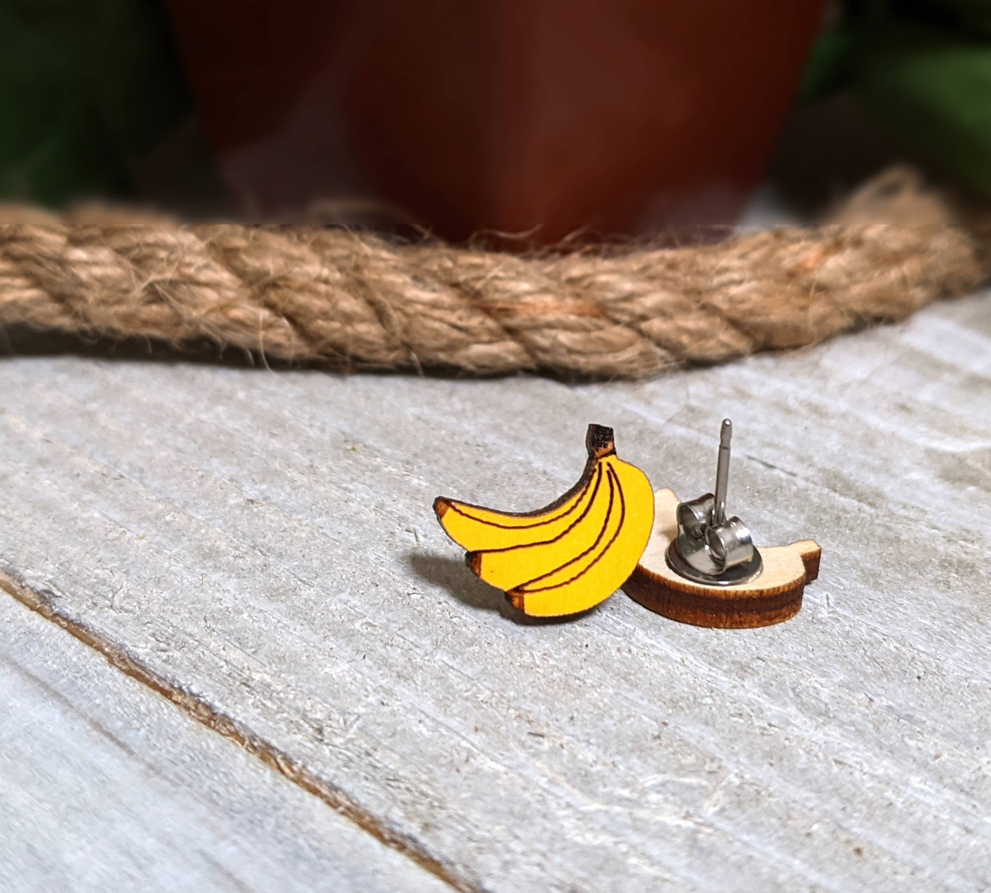 Unpossible Cuts - Wholesale Stud/Post Earrings - Banana Food Earrings