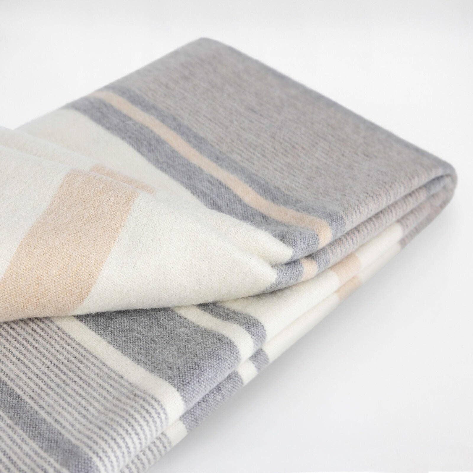 ECUALAMA - Wholesale Throw Blanket - Yankuam - Baby Alpaca Wool Throw Blanket / Sofa Cover - Queen 96" x 72" - earth sand stripes pattern7