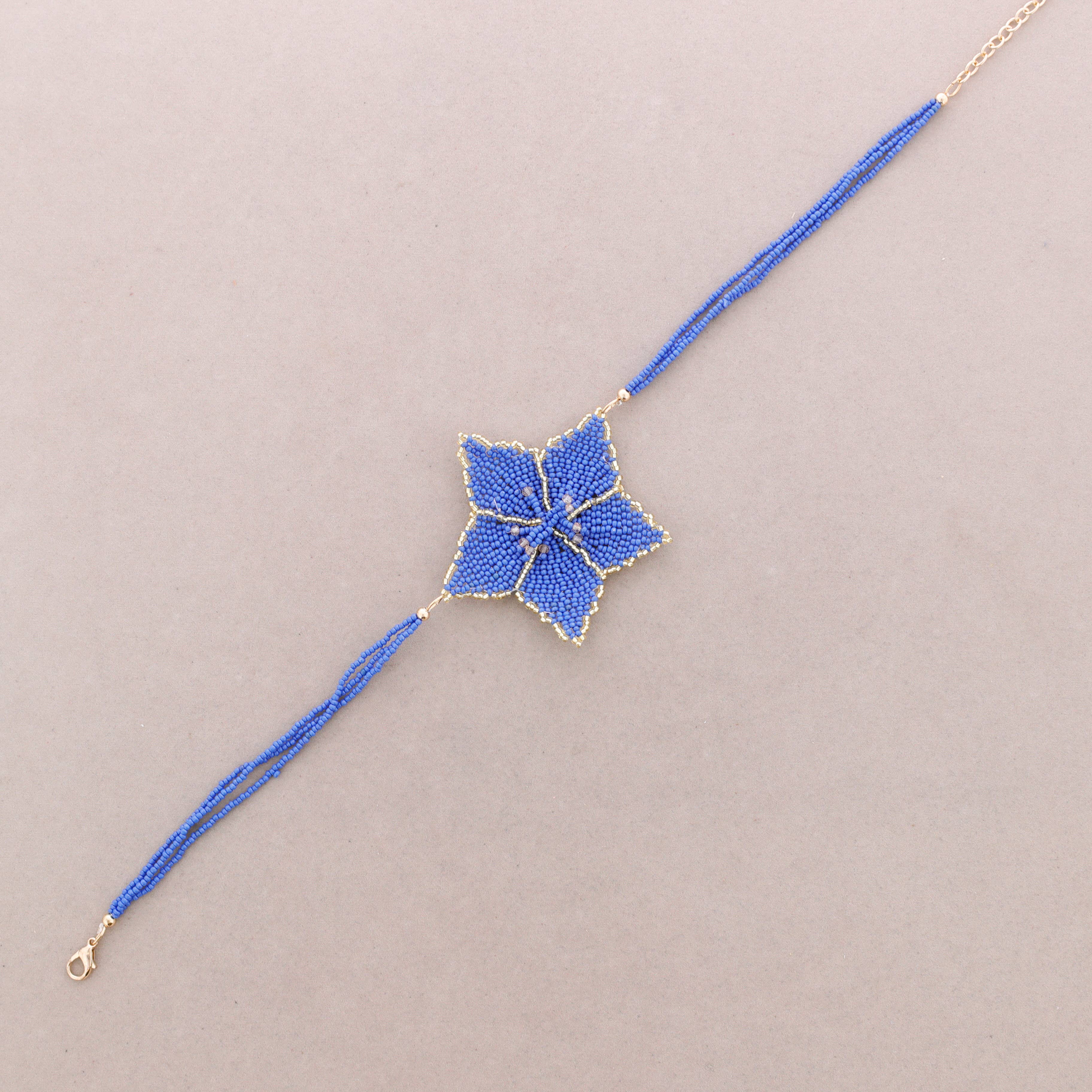 Sonata - Wholesale Snap Jewelry - Macrame Flower Beaded Choker2