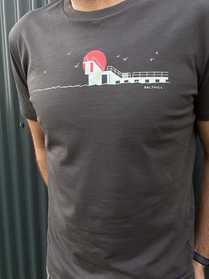 ANTHRACITE Blackrock Diving tower (Salthill) - Organic Cotton t-shirt for wholesale on Faire