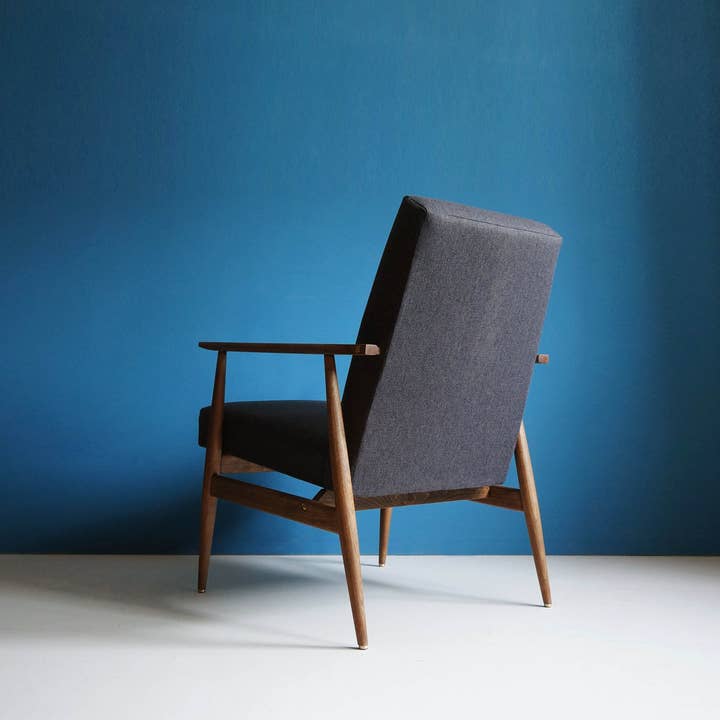 Workshop of Forms - Vendita all'ingrosso Sedie - Poltrona vintage metà secolo con finiture in ottone, grafite3