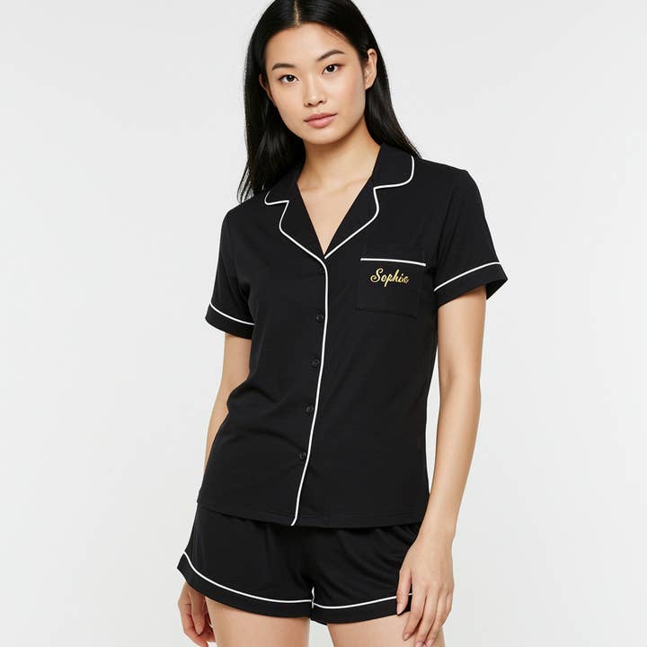 Bridesmaid Pajama Set 100% Cotton Short Pajama Set for wholesale by The Blissful