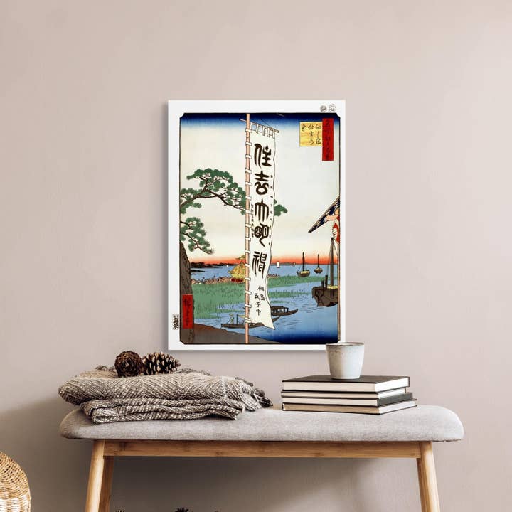 Woodblock - Shiroshige Sumiyoshi for wholesale by Vintage Wall Graphics